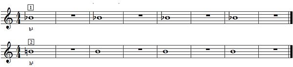 Übung 6: Zwei neue Töne (b und h)